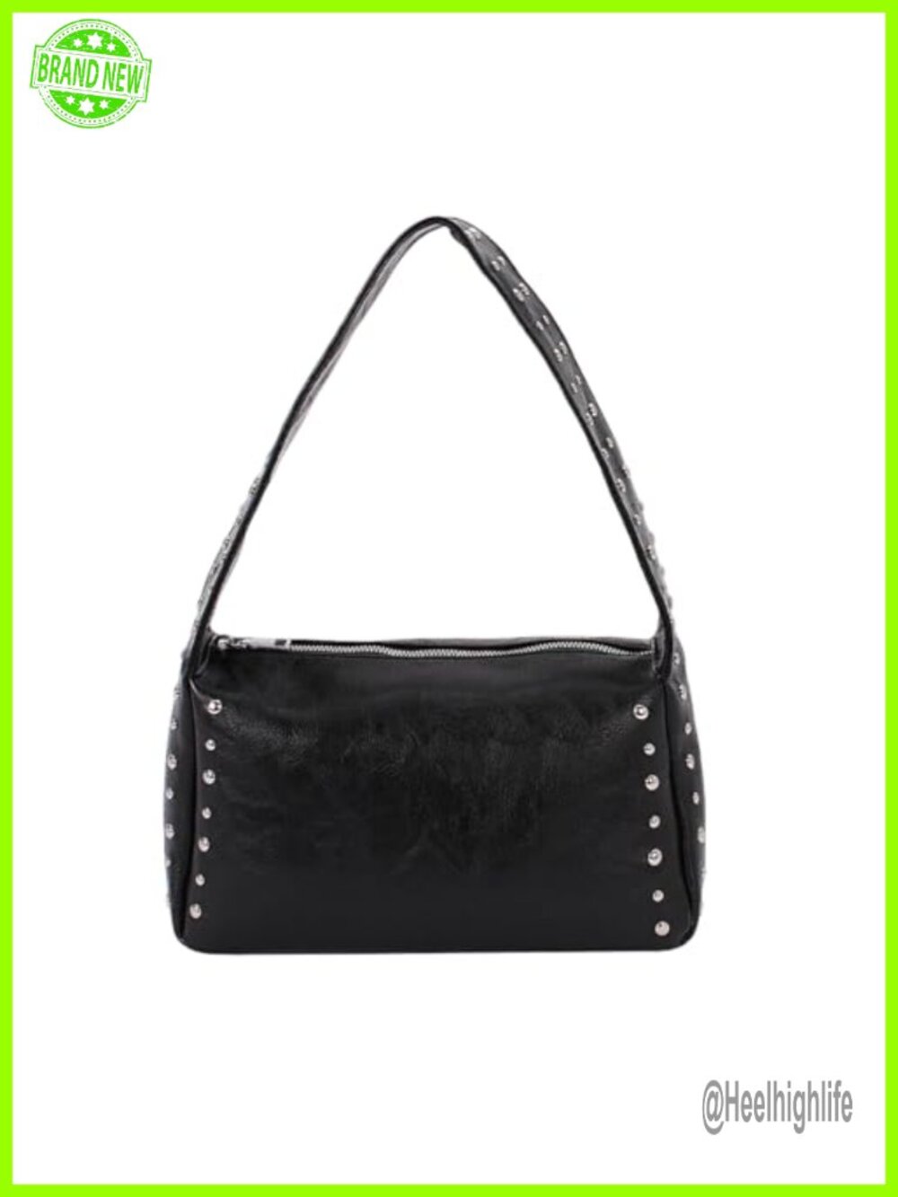 Studded Purse Faux Leather Shoulder Bag Y2k Trendy Handbag for Women